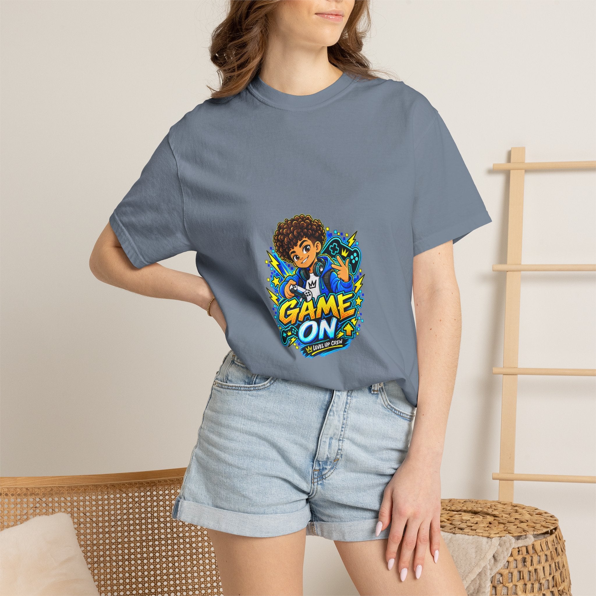 Level Up Crew – Miles “Game On” Graphic Tee
