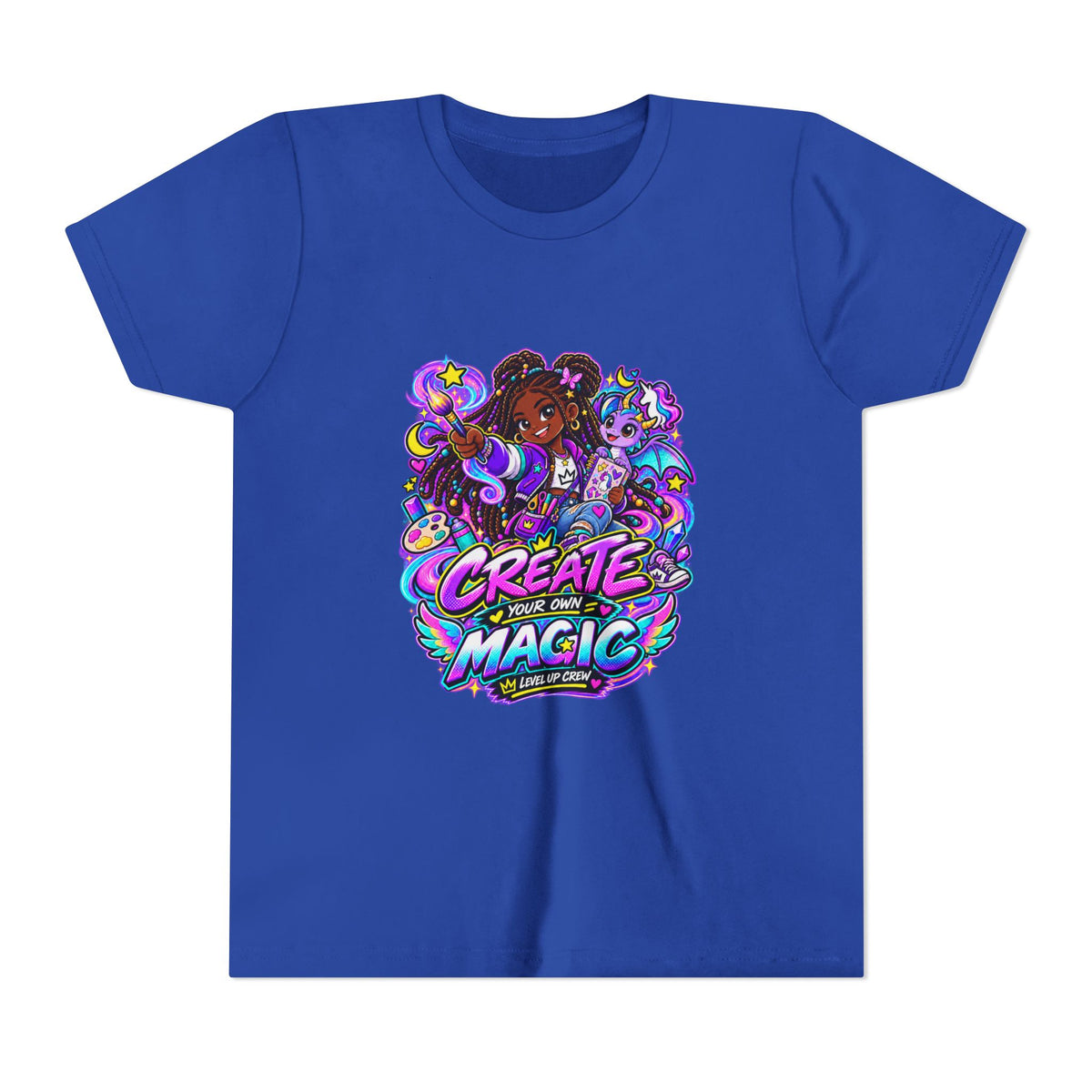 Level Up Crew - Zara: Create Your Own Magic kids tee