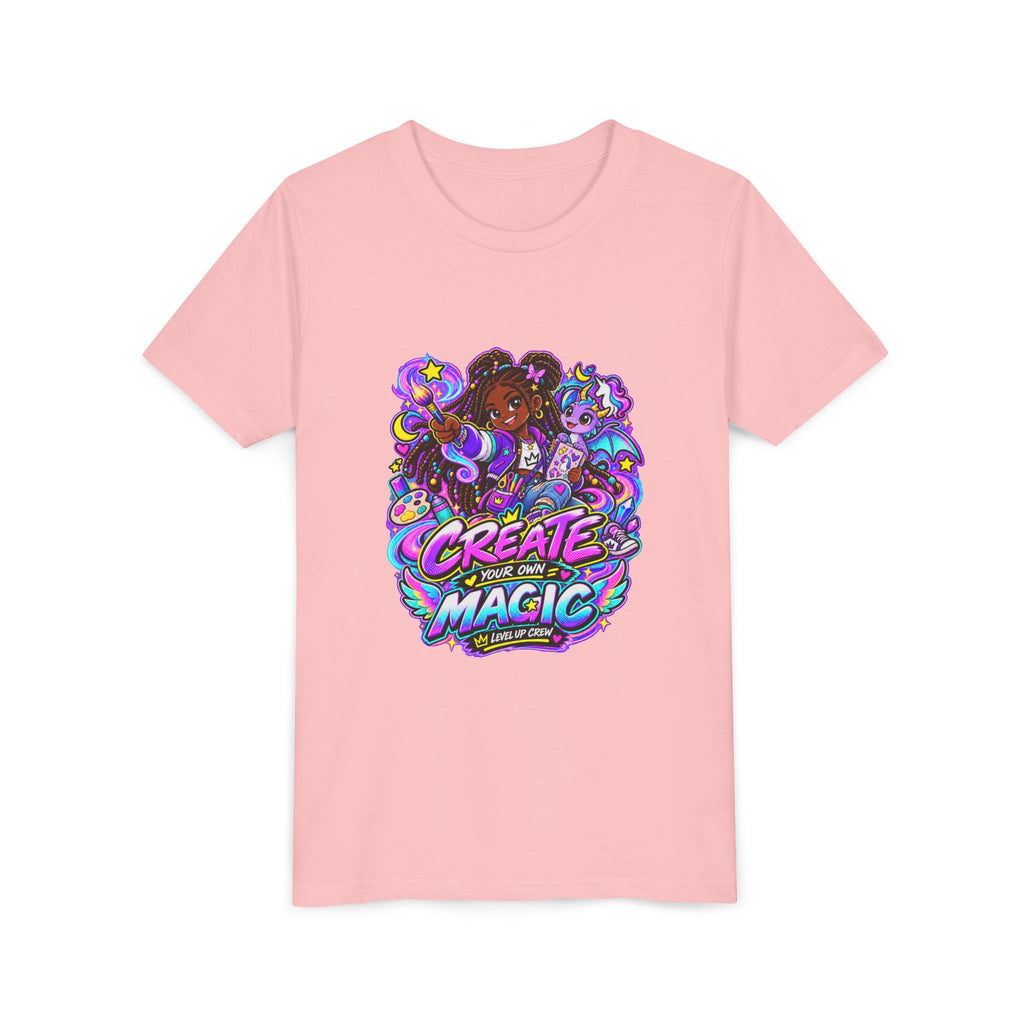 Level Up Crew - Zara: Create Your Own Magic kids tee