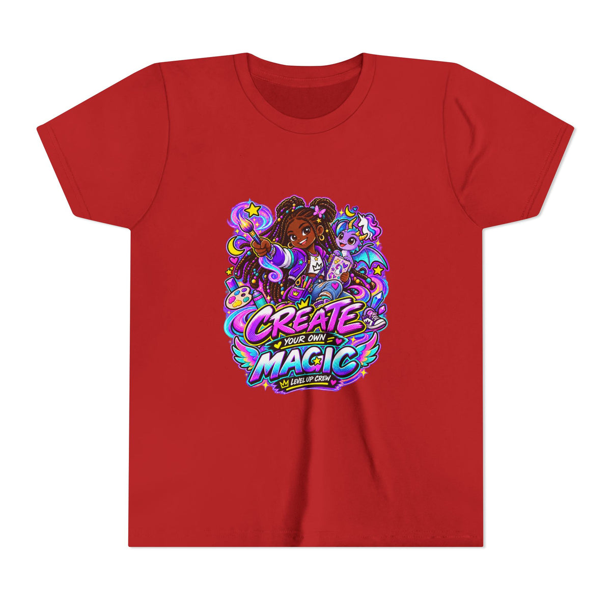 Level Up Crew - Zara: Create Your Own Magic kids tee