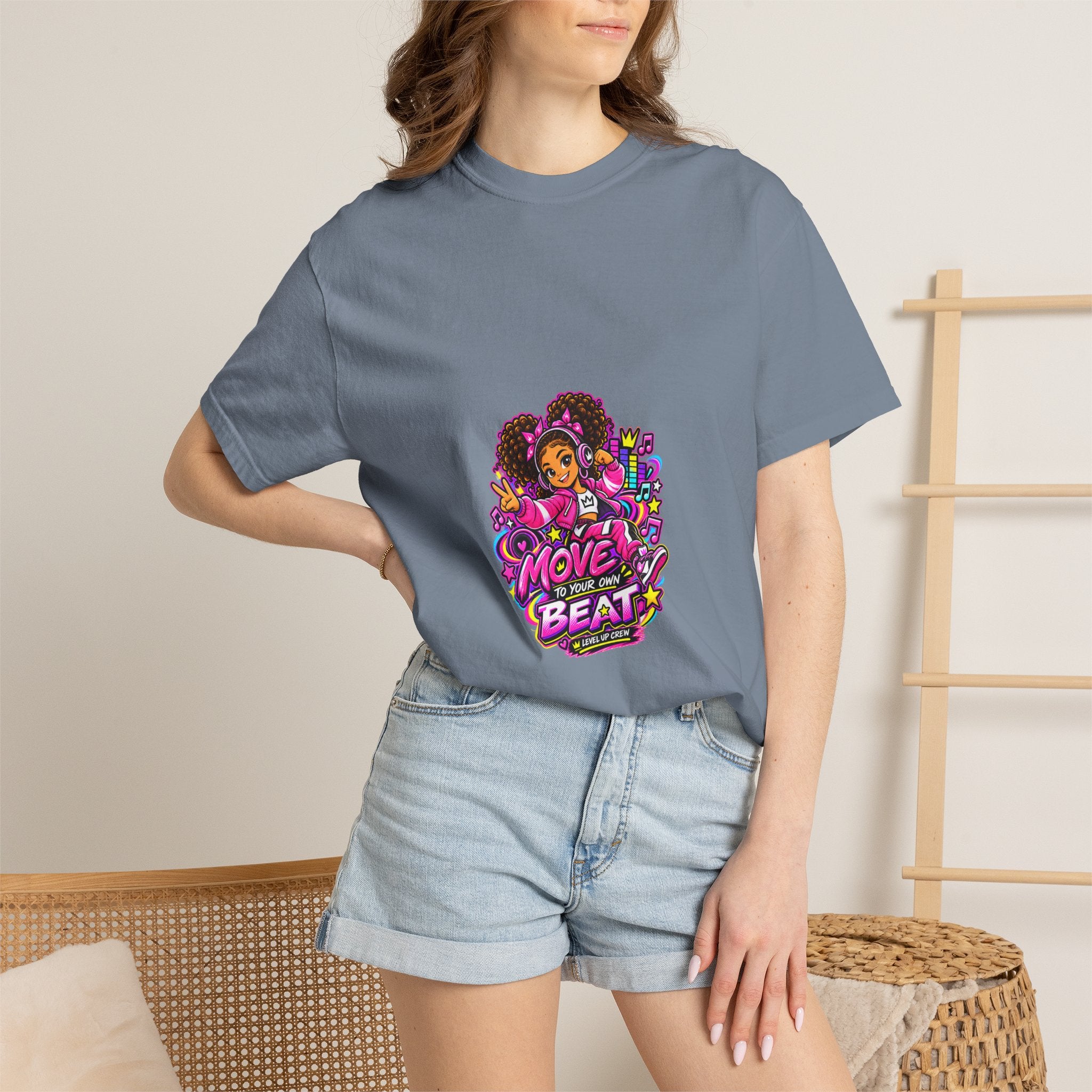 Level Up Crew – Nia “Move to Your Own Beat” Graphic Tee