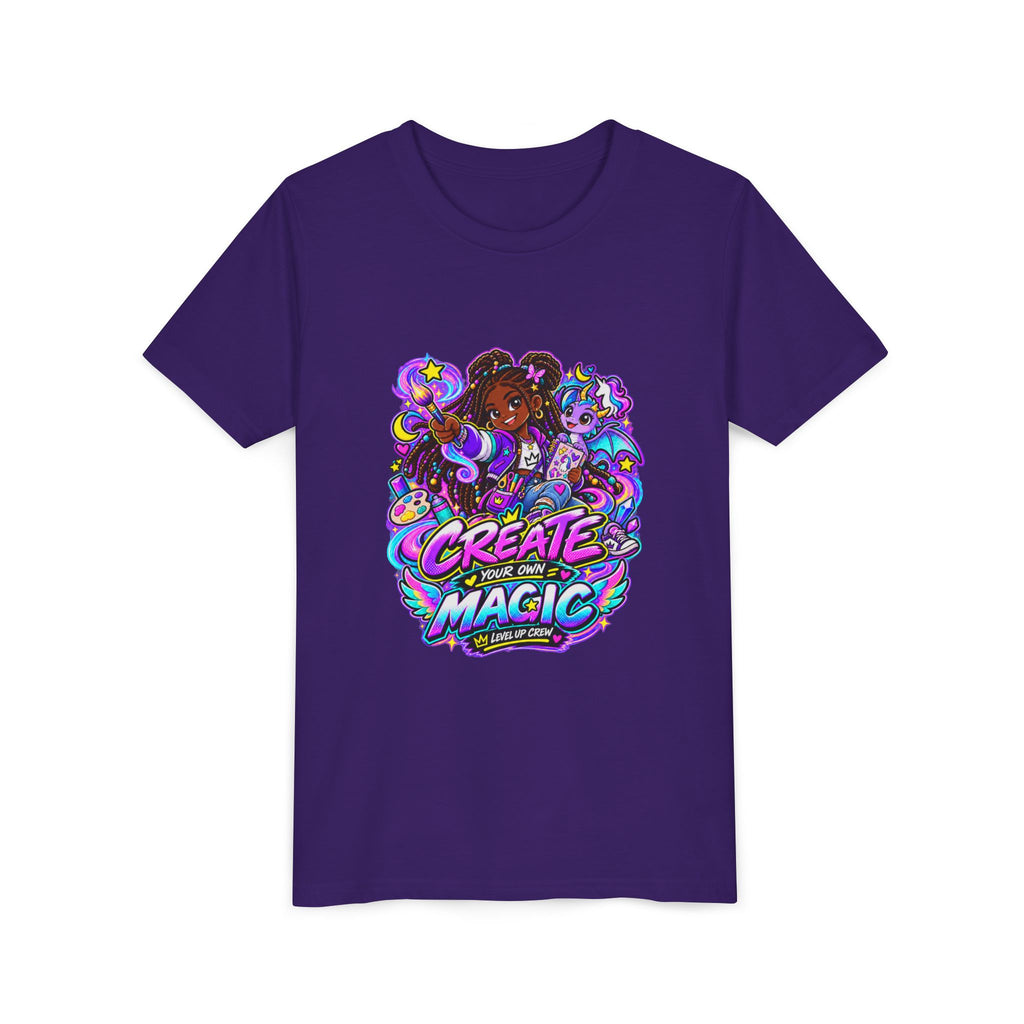 Level Up Crew - Zara: Create Your Own Magic kids tee